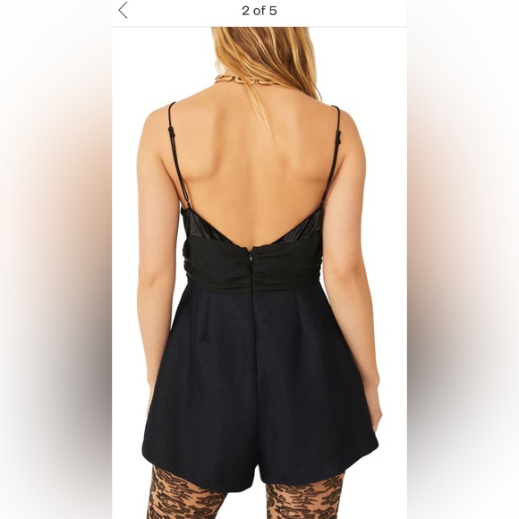 NWT Free People Velvety Romper Jumper Black Size 2 - Picture 3 of 5